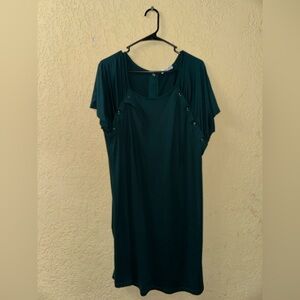 Maternity Gown Teal Green Blue XL hospital gown open back